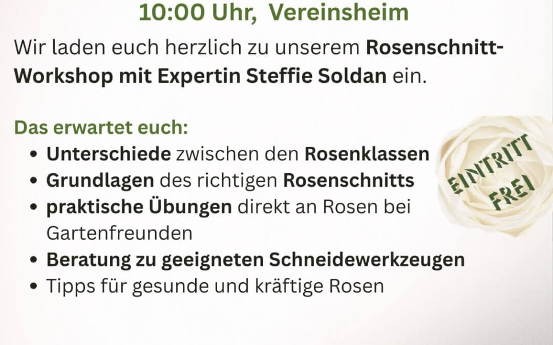 Rosenschnitt-Workshop am 21. März 2026