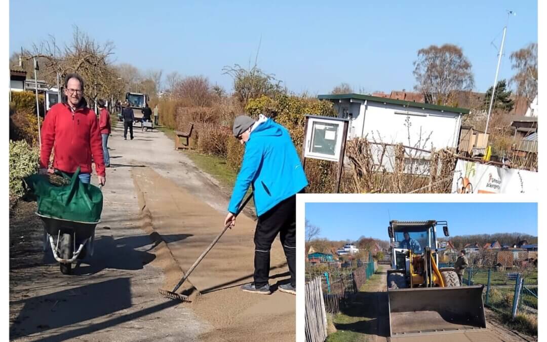 Heute ging es den Winterschäden beim Arbeitseinsatz ordentlich an den Kragen!