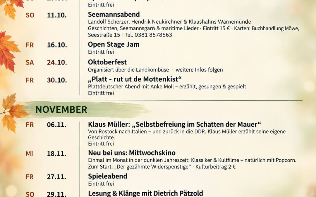 Gemeinsam durch Herbst & Winter: Unser Veranstaltungsprogramm bis Jahresende