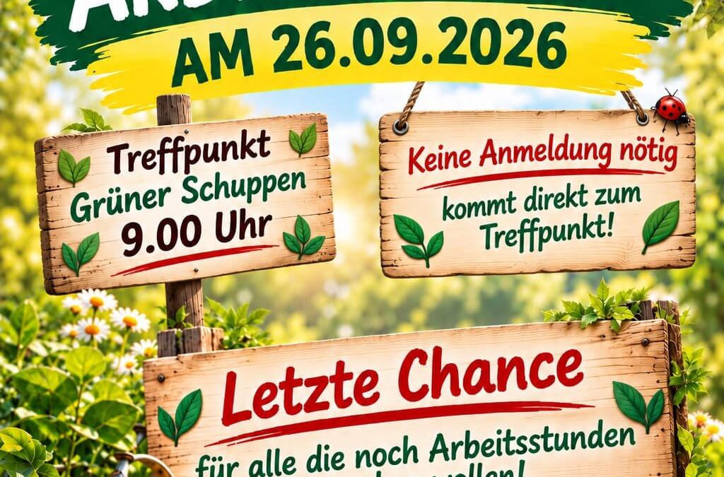 Letzte Chance für Arbeitsstunden: Arbeitseinsatz am 26. September 2026