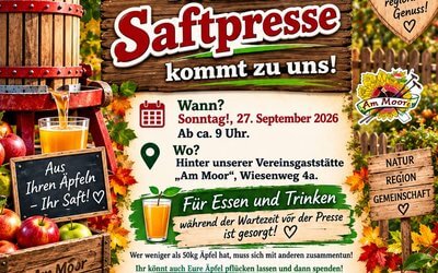 Herbstfest im KGV: Die mobile Saftpresse kommt zu uns!