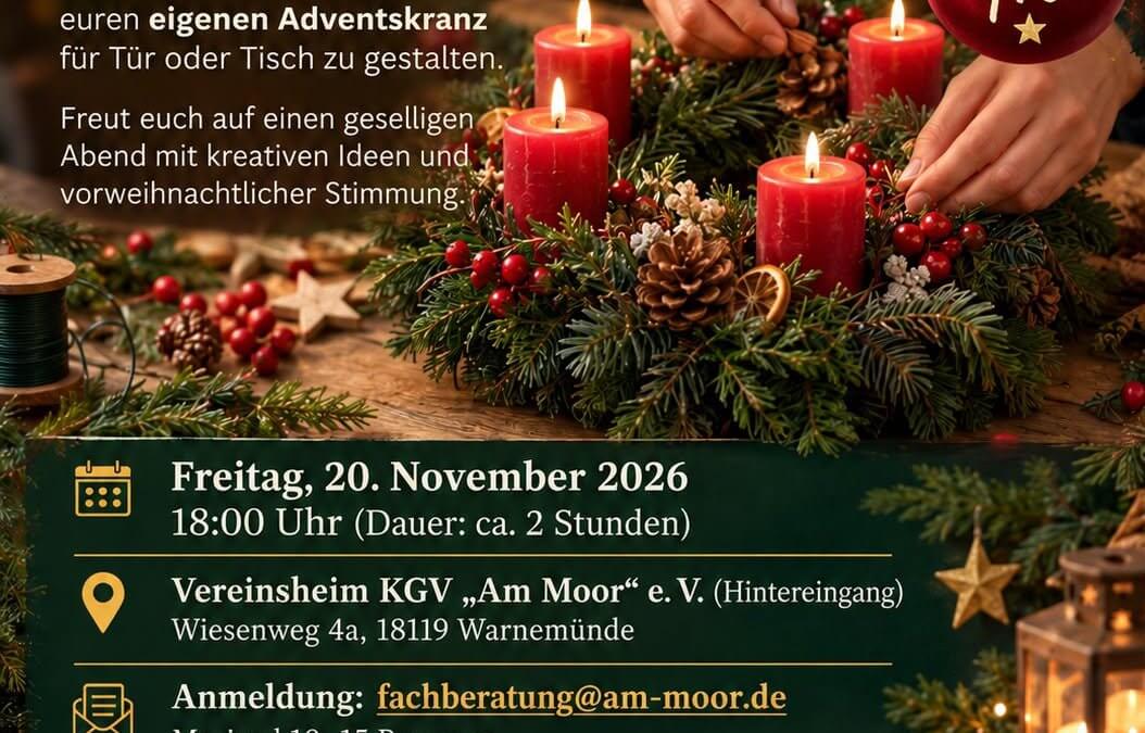 Adventskranz-Workshop im KGV: Kreativ in die Vorweihnachtszeit