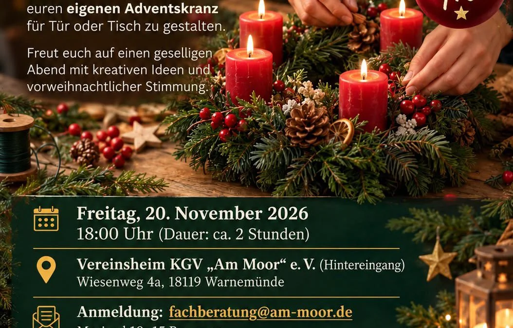 Adventskranz-Workshop im KGV: Kreativ in die Vorweihnachtszeit