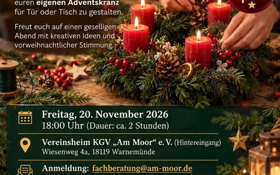 Adventskranz-Workshop im KGV: Kreativ in die Vorweihnachtszeit